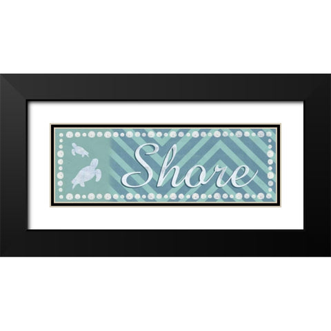 Shore Turtles Black Modern Wood Framed Art Print with Double Matting by Gibbons, Lauren