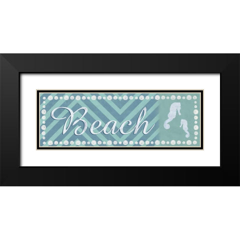 Beach Seahorse Black Modern Wood Framed Art Print with Double Matting by Gibbons, Lauren