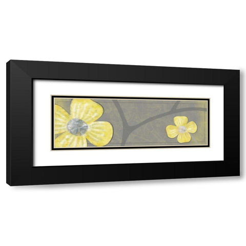 Yellow Flowers 1 Black Modern Wood Framed Art Print with Double Matting by Gibbons, Lauren