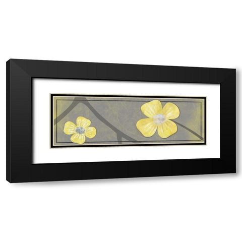 Yellow Flowers 2 Black Modern Wood Framed Art Print with Double Matting by Gibbons, Lauren