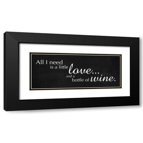 Love and Wine Black Modern Wood Framed Art Print with Double Matting by Gibbons, Lauren