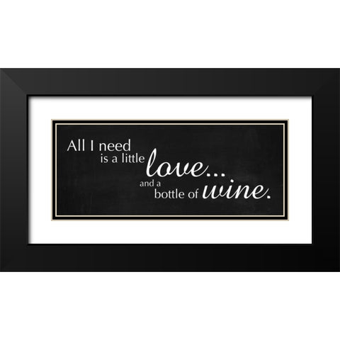 Love and Wine Black Modern Wood Framed Art Print with Double Matting by Gibbons, Lauren