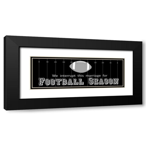 Man Cave Football Black Modern Wood Framed Art Print with Double Matting by Gibbons, Lauren