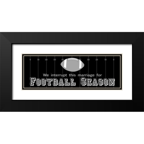 Man Cave Football Black Modern Wood Framed Art Print with Double Matting by Gibbons, Lauren