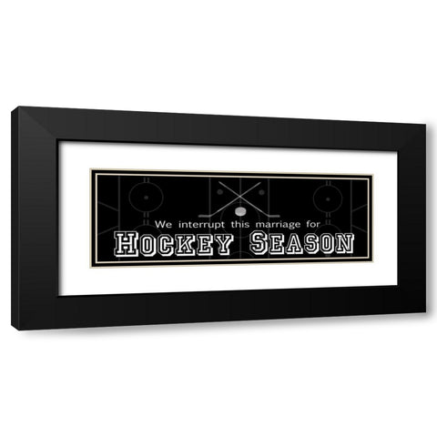 Man Cave Hockey Black Modern Wood Framed Art Print with Double Matting by Gibbons, Lauren