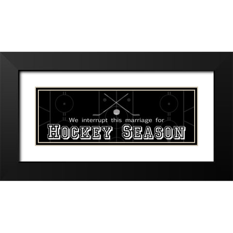 Man Cave Hockey Black Modern Wood Framed Art Print with Double Matting by Gibbons, Lauren