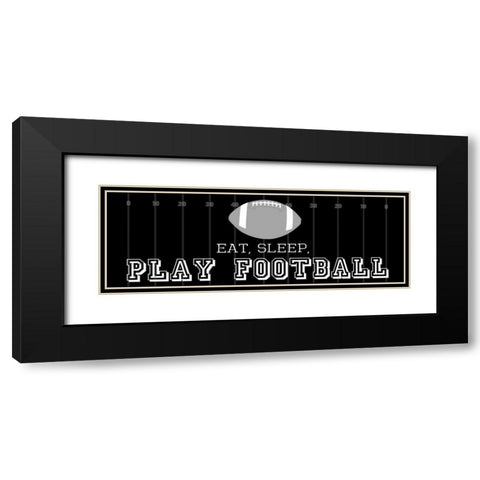 Man Cave Football 2 Black Modern Wood Framed Art Print with Double Matting by Gibbons, Lauren