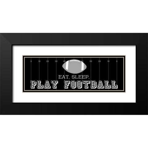 Man Cave Football 2 Black Modern Wood Framed Art Print with Double Matting by Gibbons, Lauren
