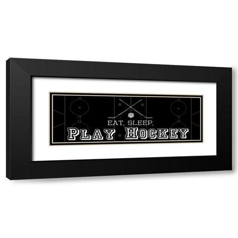 Man Cave Hockey 2 Black Modern Wood Framed Art Print with Double Matting by Gibbons, Lauren