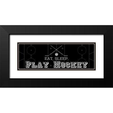 Man Cave Hockey 2 Black Modern Wood Framed Art Print with Double Matting by Gibbons, Lauren