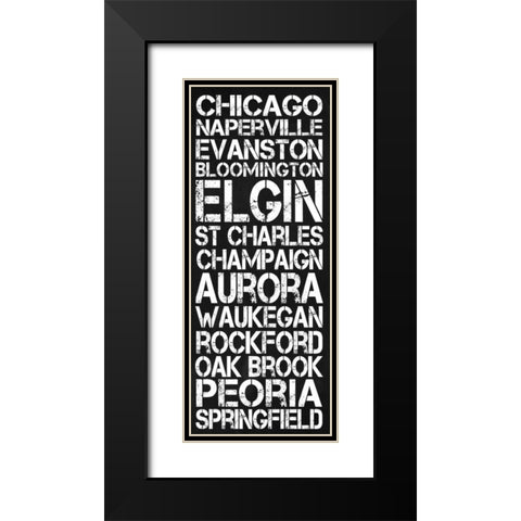 Illinois Black Modern Wood Framed Art Print with Double Matting by Gibbons, Lauren