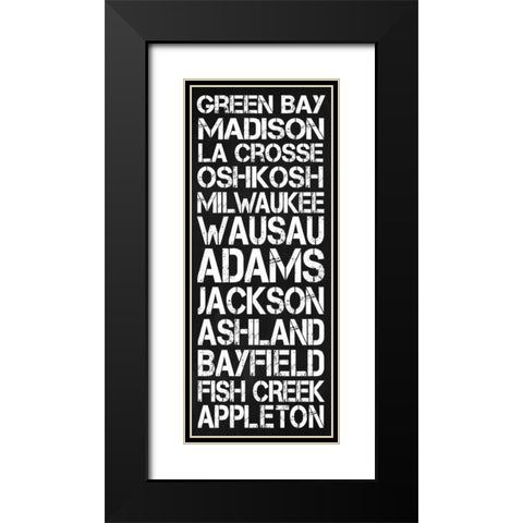 Wisconsin Black Modern Wood Framed Art Print with Double Matting by Gibbons, Lauren