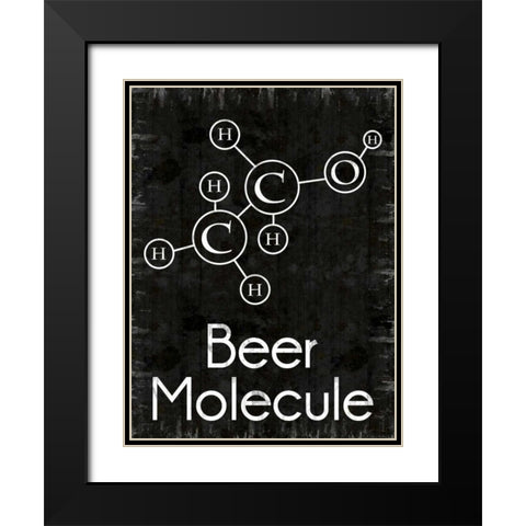 Beer Molecule Rect Black Modern Wood Framed Art Print with Double Matting by Gibbons, Lauren