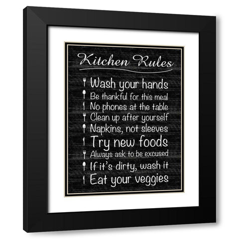 Kitchen Rules Black Modern Wood Framed Art Print with Double Matting by Gibbons, Lauren