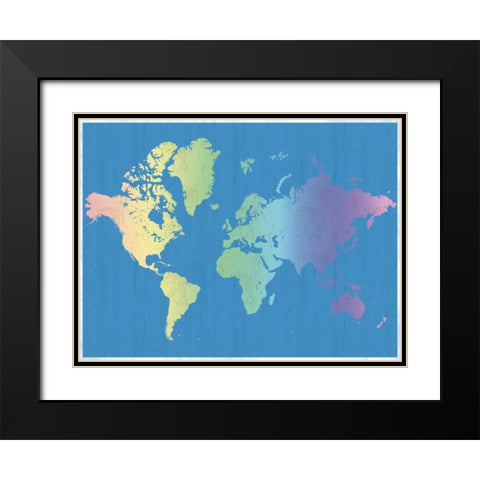 Wanderlus World Black Modern Wood Framed Art Print with Double Matting by Gibbons, Lauren
