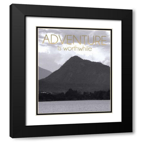 Adventure Is Worthwile BW 2 Black Modern Wood Framed Art Print with Double Matting by Gibbons, Lauren