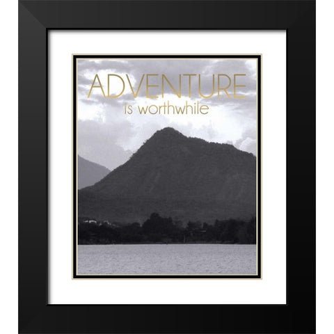 Adventure Is Worthwile BW 2 Black Modern Wood Framed Art Print with Double Matting by Gibbons, Lauren