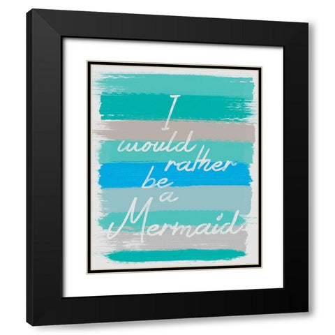 Mermaid Black Modern Wood Framed Art Print with Double Matting by Gibbons, Lauren