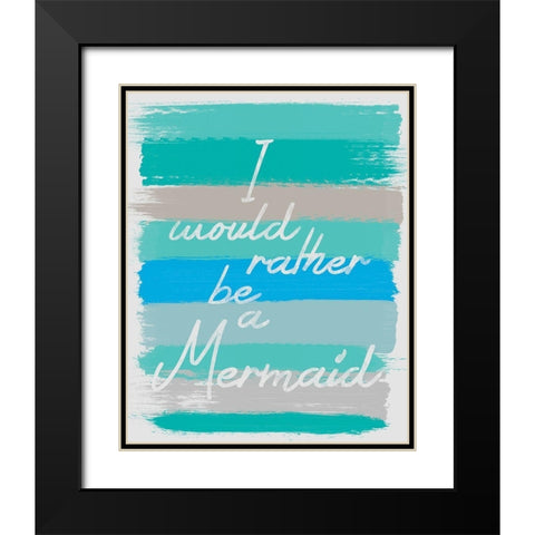 Mermaid Black Modern Wood Framed Art Print with Double Matting by Gibbons, Lauren