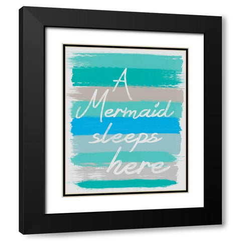Mermaid Sleep Black Modern Wood Framed Art Print with Double Matting by Gibbons, Lauren