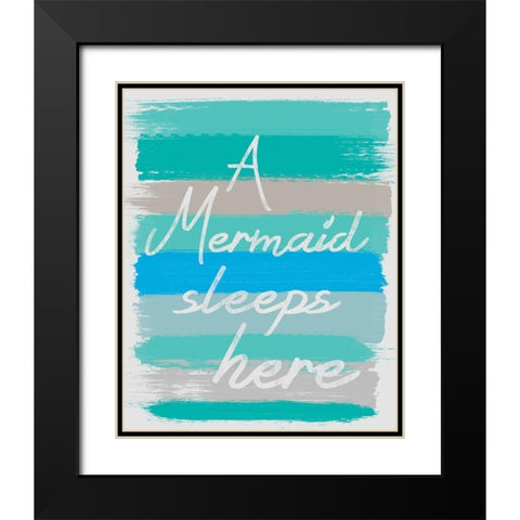 Mermaid Sleep Black Modern Wood Framed Art Print with Double Matting by Gibbons, Lauren