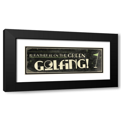 Golf Black Modern Wood Framed Art Print with Double Matting by Grey, Jace