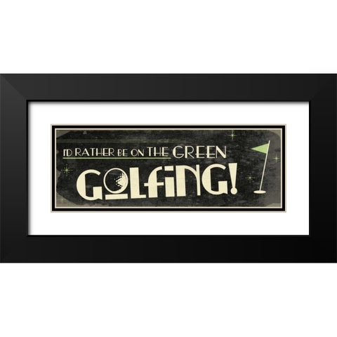 Golf Black Modern Wood Framed Art Print with Double Matting by Grey, Jace