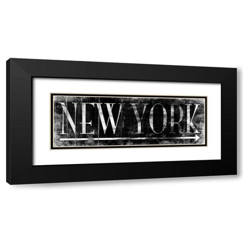 NEW YORK BLACK Black Modern Wood Framed Art Print with Double Matting by Grey, Jace