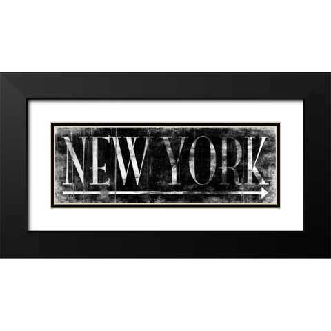 NEW YORK BLACK Black Modern Wood Framed Art Print with Double Matting by Grey, Jace