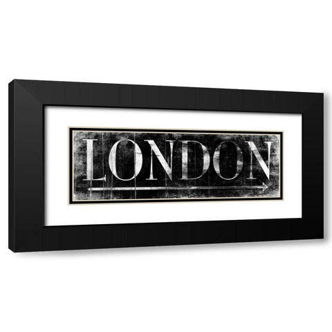 LONDON BLACK Black Modern Wood Framed Art Print with Double Matting by Grey, Jace
