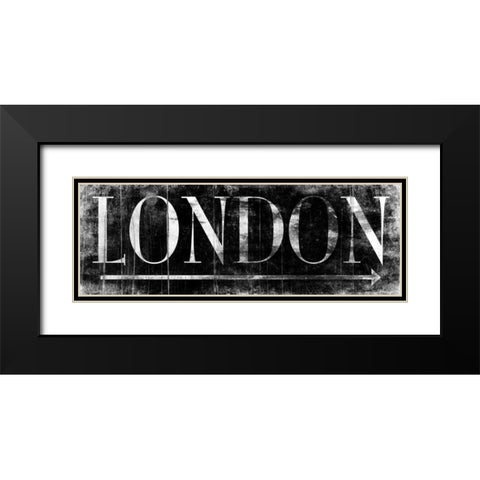 LONDON BLACK Black Modern Wood Framed Art Print with Double Matting by Grey, Jace