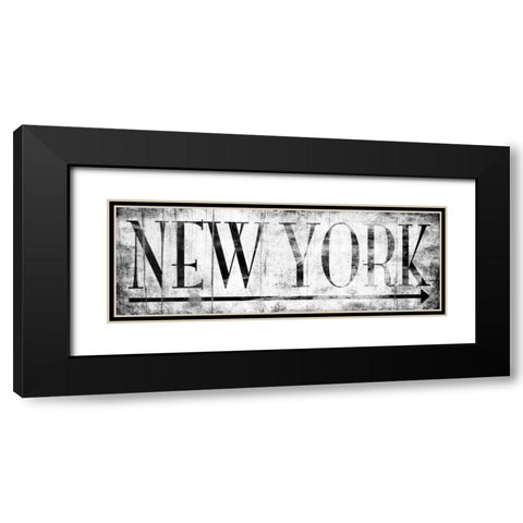 NEW YORK WHITE Black Modern Wood Framed Art Print with Double Matting by Grey, Jace