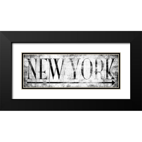 NEW YORK WHITE Black Modern Wood Framed Art Print with Double Matting by Grey, Jace