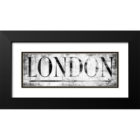 LONDON WHITE Black Modern Wood Framed Art Print with Double Matting by Grey, Jace