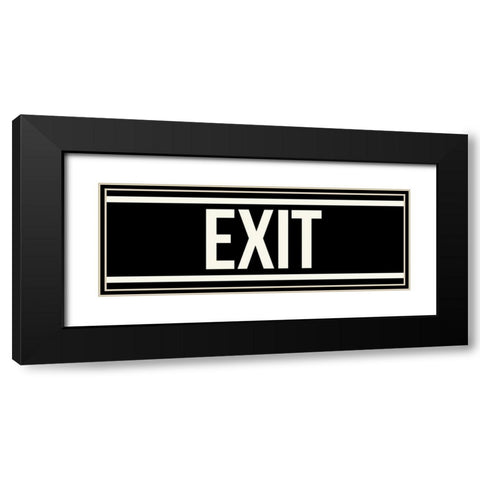 EXIT Black Modern Wood Framed Art Print with Double Matting by Grey, Jace