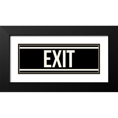 EXIT Black Modern Wood Framed Art Print with Double Matting by Grey, Jace