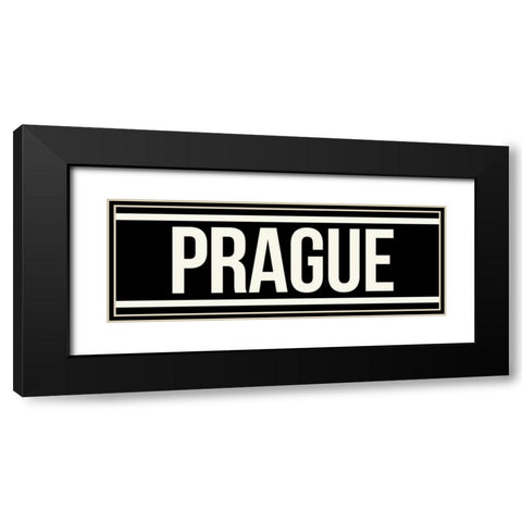 PRAGUE Black Modern Wood Framed Art Print with Double Matting by Grey, Jace
