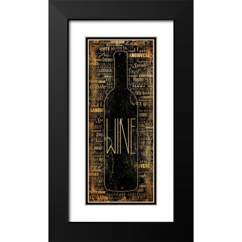 WINE Black Modern Wood Framed Art Print with Double Matting by Grey, Jace