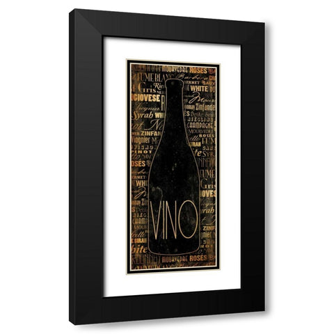 WINE Black Modern Wood Framed Art Print with Double Matting by Grey, Jace