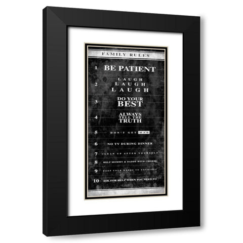 NO RULES Black Modern Wood Framed Art Print with Double Matting by Grey, Jace