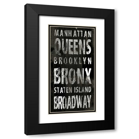 NEW YORK Black Modern Wood Framed Art Print with Double Matting by Grey, Jace