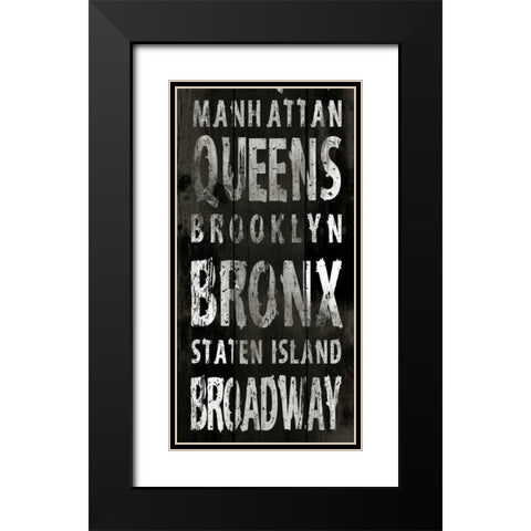 NEW YORK Black Modern Wood Framed Art Print with Double Matting by Grey, Jace