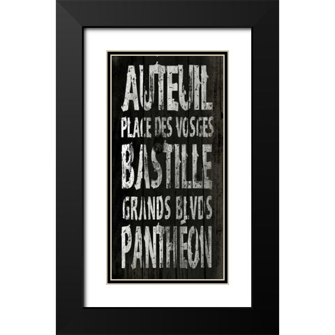 PARIS Black Modern Wood Framed Art Print with Double Matting by Grey, Jace