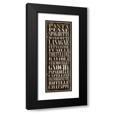 PASTA Black Modern Wood Framed Art Print with Double Matting by Grey, Jace