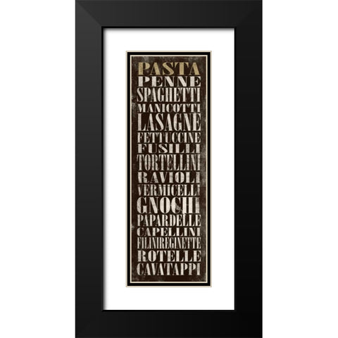 PASTA Black Modern Wood Framed Art Print with Double Matting by Grey, Jace