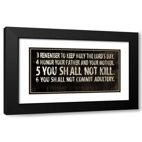 10 Commandments Black Modern Wood Framed Art Print with Double Matting by Grey, Jace