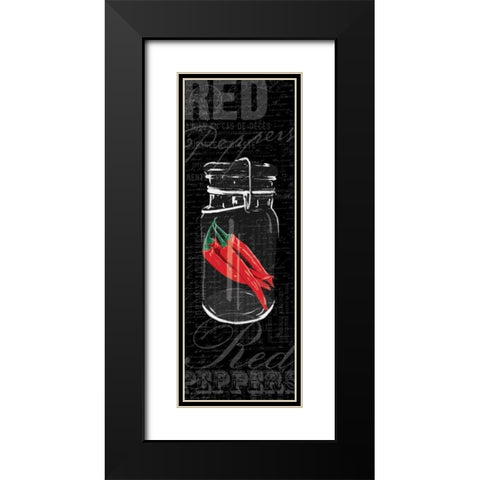 Red Peppers Black Modern Wood Framed Art Print with Double Matting by Grey, Jace