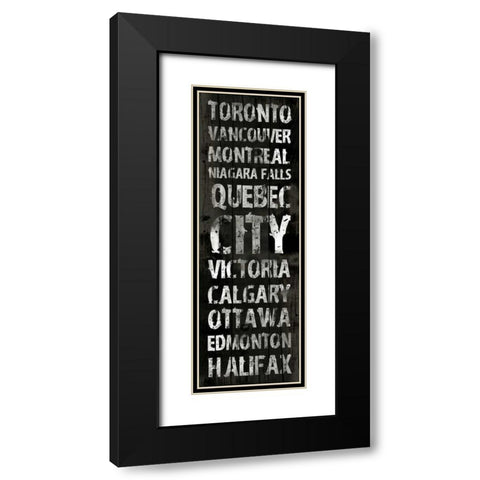Canada Grunge Type Black Modern Wood Framed Art Print with Double Matting by Grey, Jace