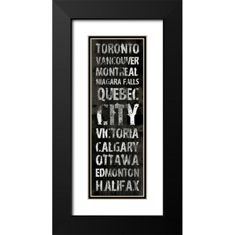 Canada Grunge Type Black Modern Wood Framed Art Print with Double Matting by Grey, Jace