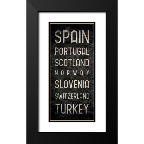 Map Type Black Modern Wood Framed Art Print with Double Matting by Grey, Jace